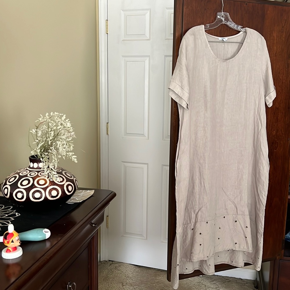 Women 100% Italian linen dress